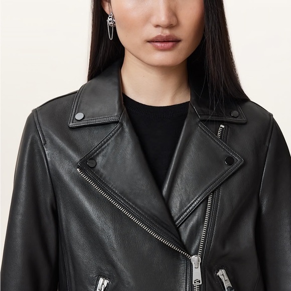 DALBY SLIM FIT LEATHER BIKER JACKET - Picture 2 of 10